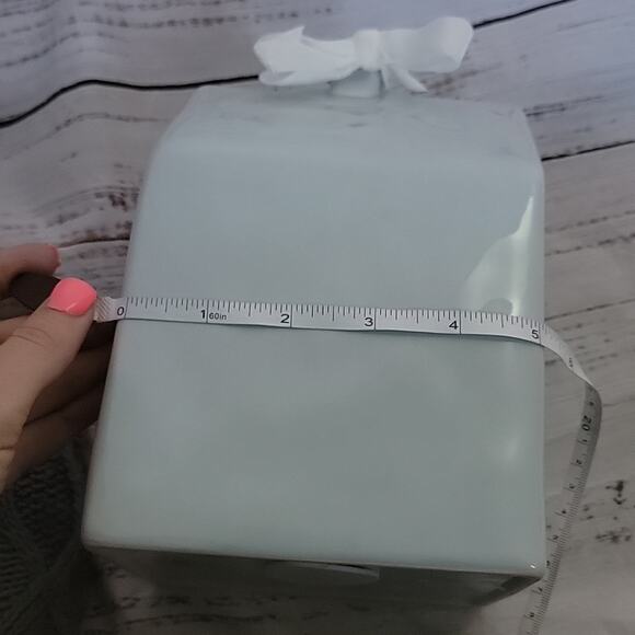 Rae Dunn Light Blue Snow Day Ceramic Birdhouse House Shaped Winter Decoration - Picture 9 of 11